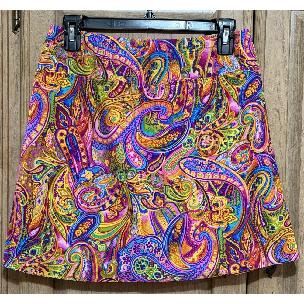 B Skinz Golf Skort Women's Large Performance Stretch Skirt Floral Paisley Tennis